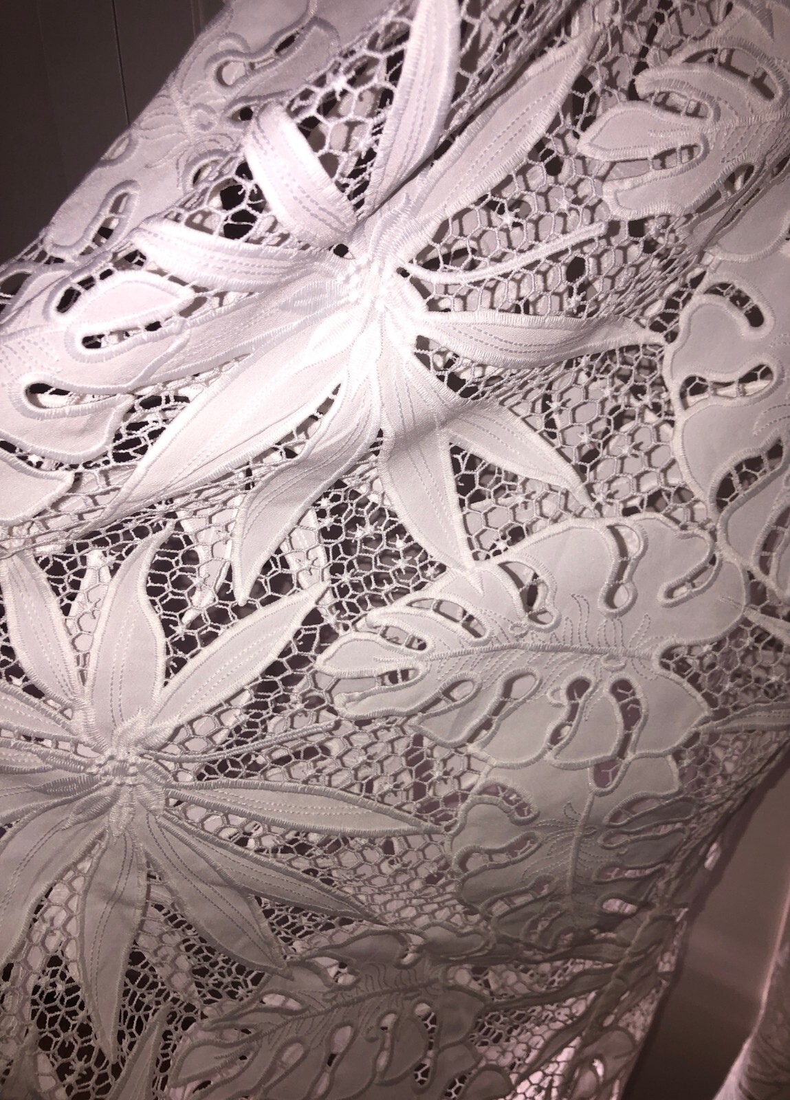 Free People Intimately La Vida  White Lace Sheer Jumpsuit Size Medium NWOT