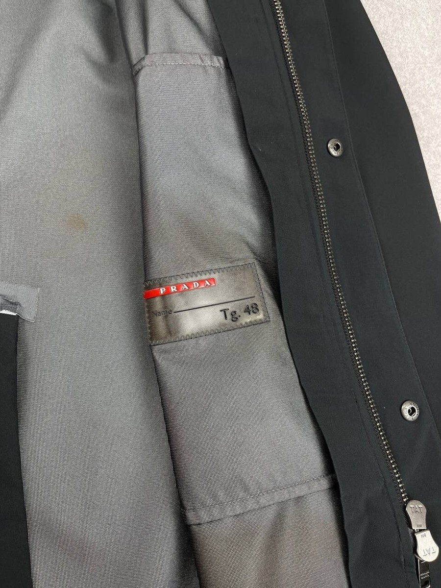 Vintage Prada Nylon Coat Jacket Black Men's Size 48 | eBay
