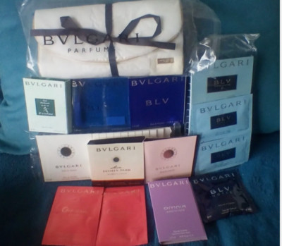 BVLGARI Luxus Parfum Set bag Clutch POUCH NEU, RARE parfum/lotion/gel samples