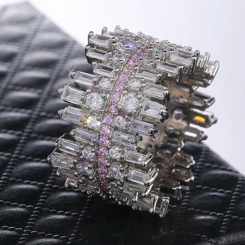 Women 925 Silver Filled Wedding Rings Cubic Zircon Engagement Jewelry Sz 6-10 - Picture 18 of 34