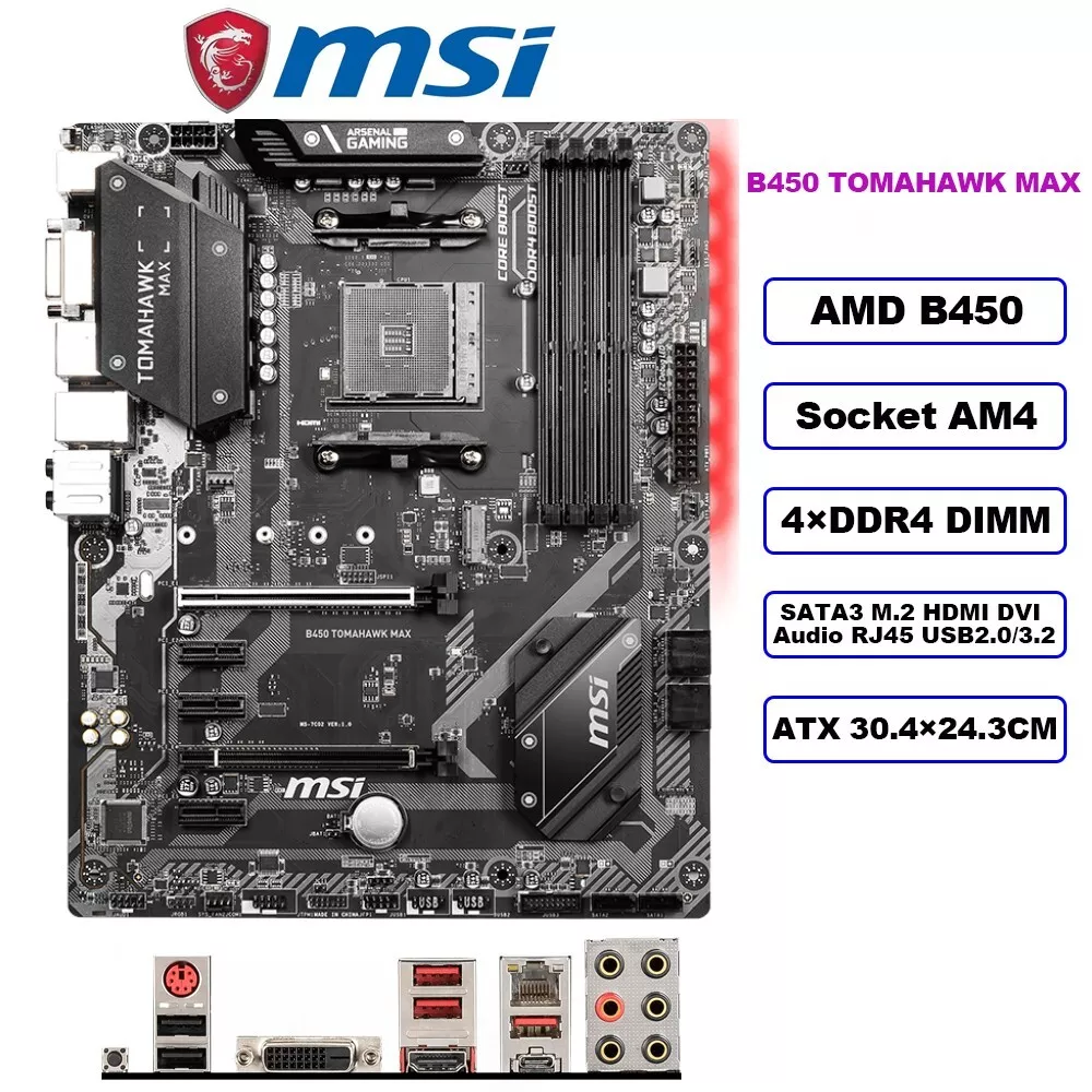 MSI B450 Tomahawk AM4 DDR4 | Jawa