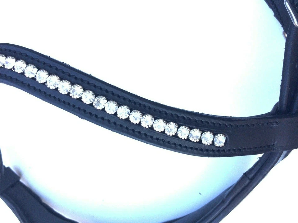 Trense Trensenzaum anatomisch geschnittenes Kopfstück  schwarz rundgenäht Haken - Bild 2 von 4