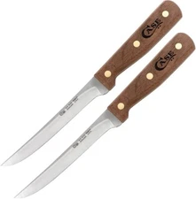 2 PACK Case XX Kitchen Boning Knife 6" Stainless Steel Blade Brown Walnut Handle