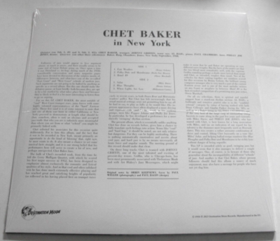 米LP Chet Baker In New York CR00358 side Records, Craft Recordings /00260 Chet Baker In New York (180g LP) – Craft Recordings