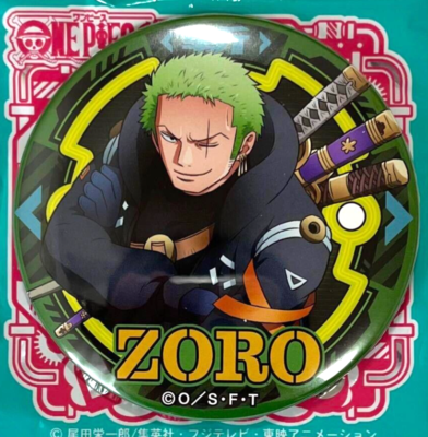 One Piece Yakara EGGHEAD Can Badge Button Roronoa Zoro Mugiwara