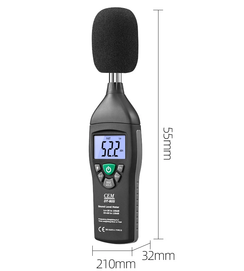 DT-805 Professional Sound Level Meter Industrial Noise Decibel Tester Noisemeter - Image 4 of 4
