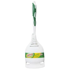 Libman 3"W Hard Bristle 12" Handle Toilet Brush & Caddy Holder Set