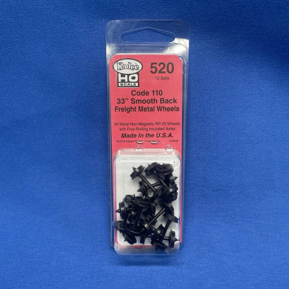 Kadee HO Scale Metal Wheelsets #520 33" Smooth-Back RP-25 Wheels NEW (12 sets) - Image 2 of 4