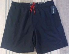 Club Room Men  s M Navy Quick-Dry Performance Swim Trunks Drawstring 7" Inseam