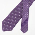Salvatore Ferragamo Tie Silk Necktie Gancini Logo & Floral on Purple Jacquard