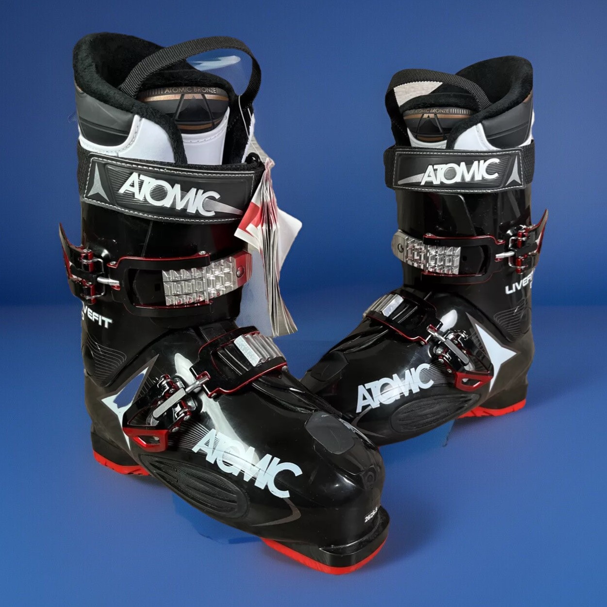 SALOMON Scarponi da sci Atomic Live Fit 80 misura 26 5 309 mm downhill alpino nero rosso NUOVI!