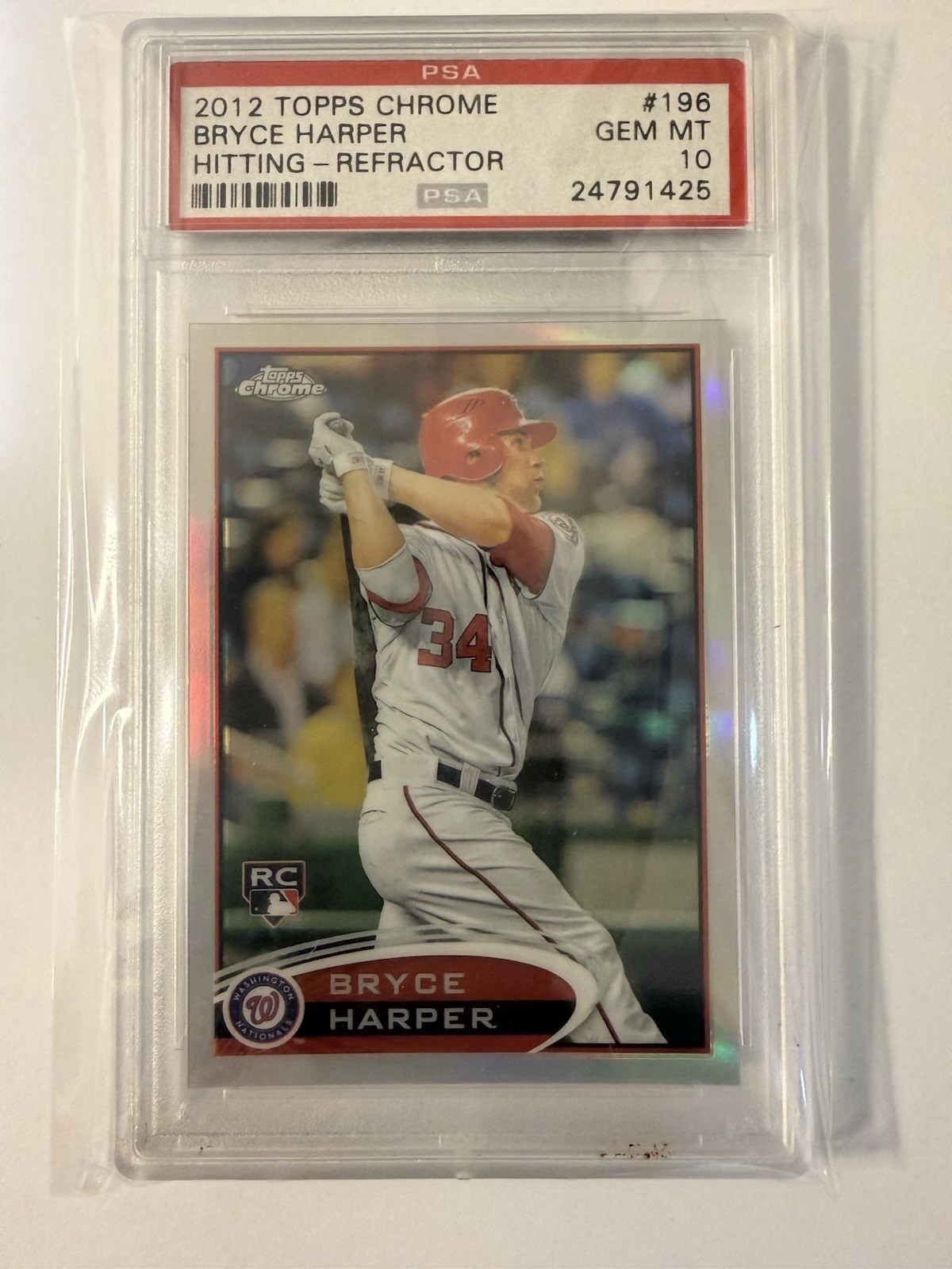 2012 Topps Chrome - Bryce Harper #196 Refractor (RC) PSA 10