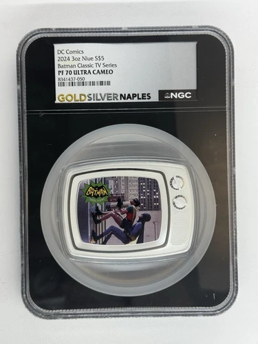 2024 Ngc Pf 70 NIUE 3 oz Silver $5 "BATMAN CLASSIC TV SERIES" First Release