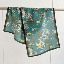 100 Silk Mulberry 140X35cm Scarf Women Neckerchief Wrap Yellow deer Print new