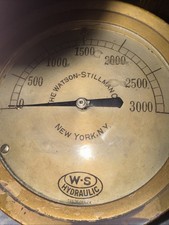 ANCIEN MANOMÈTRE HYDRAULIQUE WATSON STILLMAN NY 3000 PSI LAITON STEAM PUNK