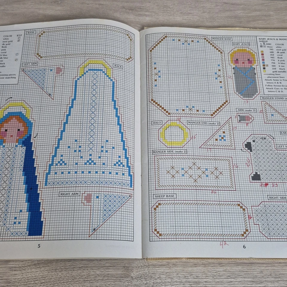 NATIVITY 2d DIY Cross Stitch Leaflet VTG Paper Craft Dick Martin Christmas Jesus - Image 3 of 4