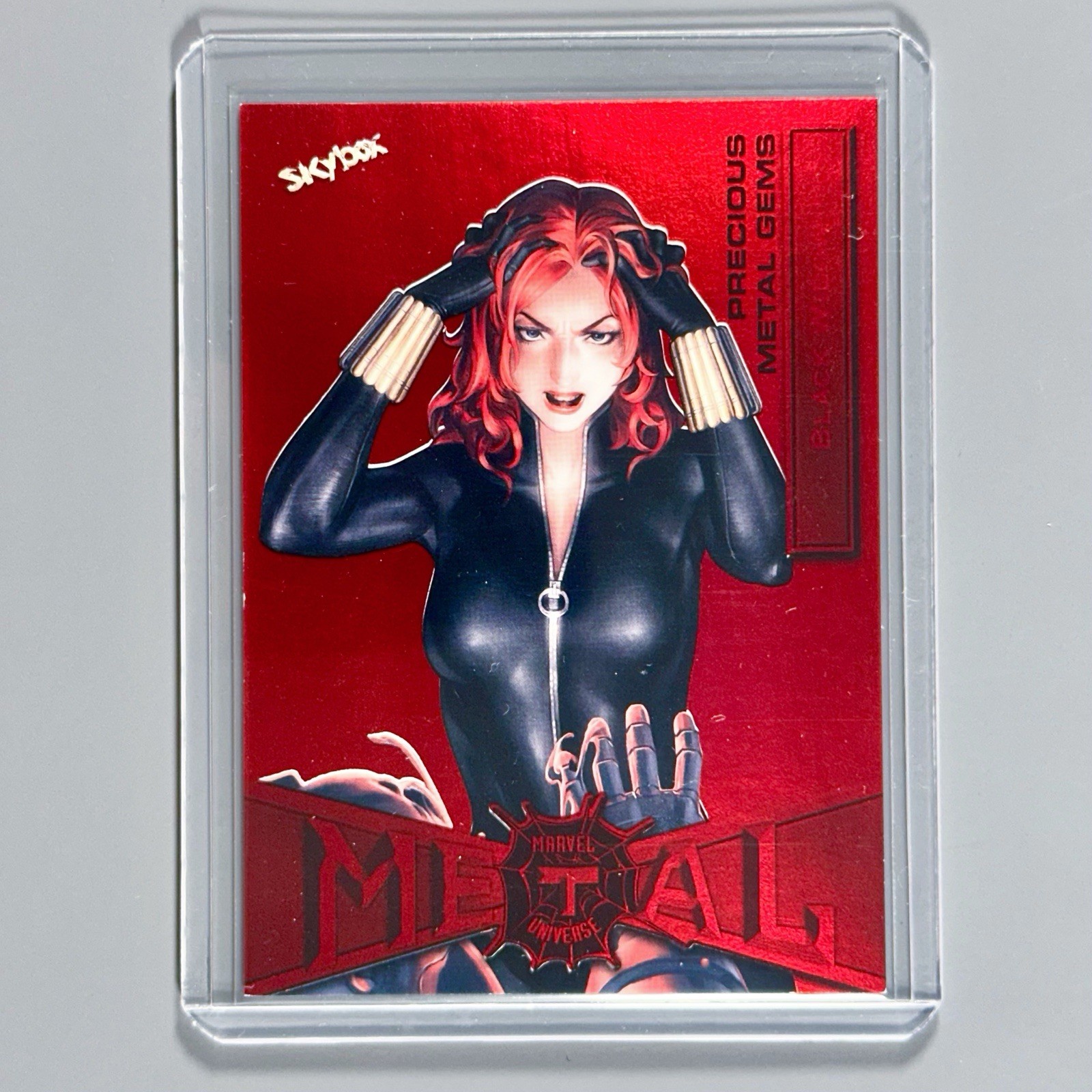2022 Upper Deck Marvel Metal Universe Spider-Man Black Widow 13 PMG Red /100
