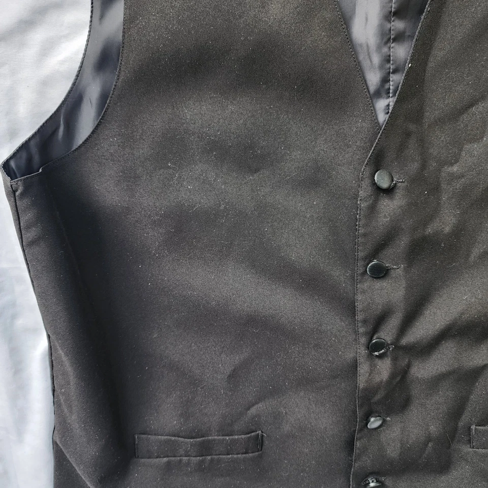 Black Vest High End Uniform Size Xl  Waiter Restaurant Bartender Wear - Image 4 of 4