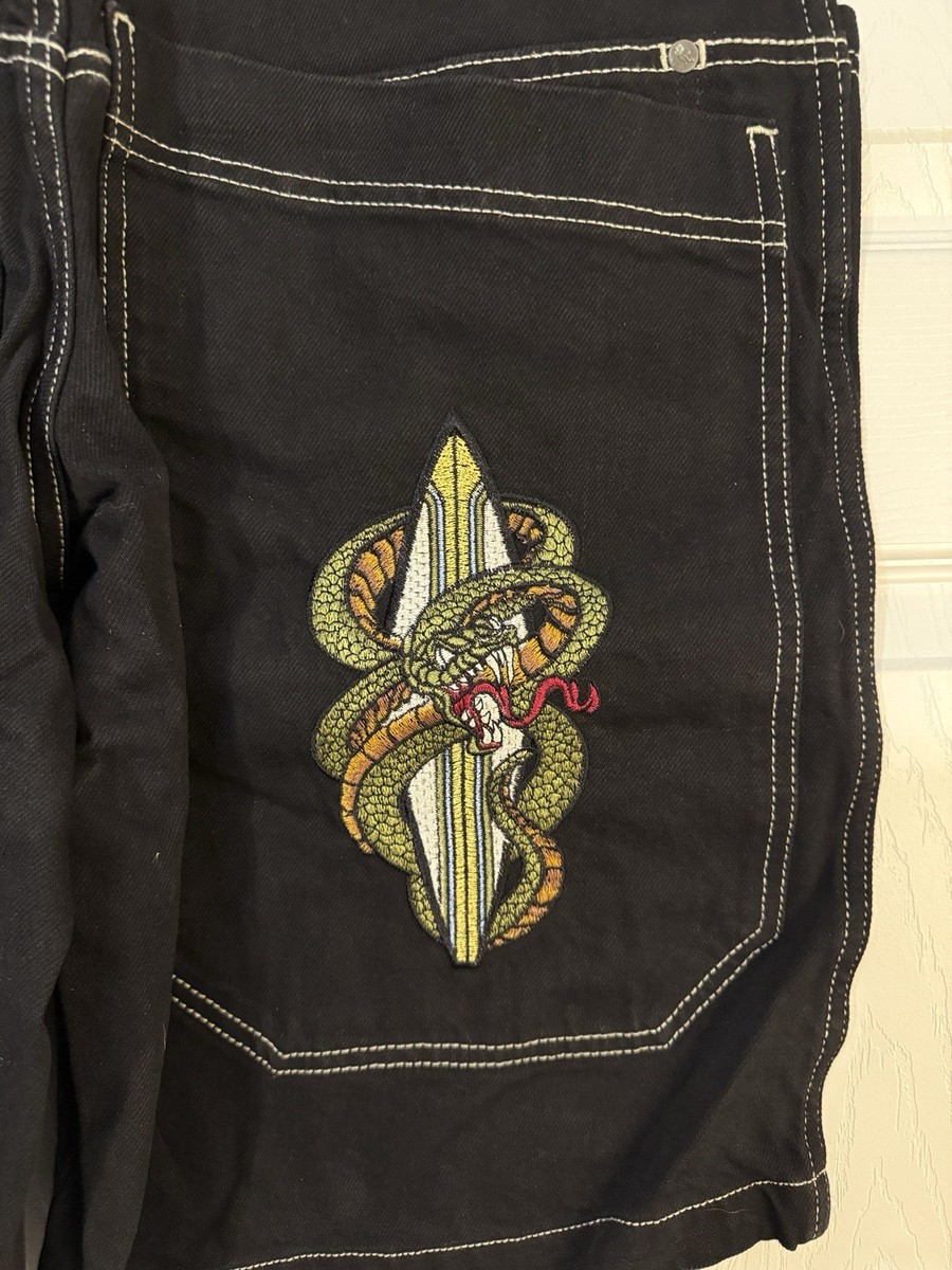 Vintage Y2K JNCO Snake Surfboard Jean Shorts Size 31 New NWT