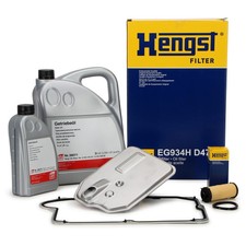 HENGST Hydraulikfilter + Dichtung + 6L febi Getriebe&ouml;l f&uuml;r MERCEDES W176 W246