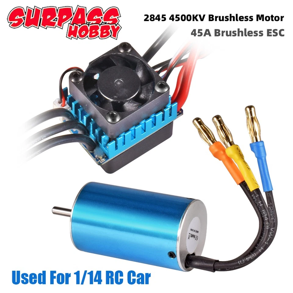 SURPASS HOBBY 2845 4500KV Bürstenloser Motor 45A ESC Combo für 1/14 RC Autos - Bild 4 von 4