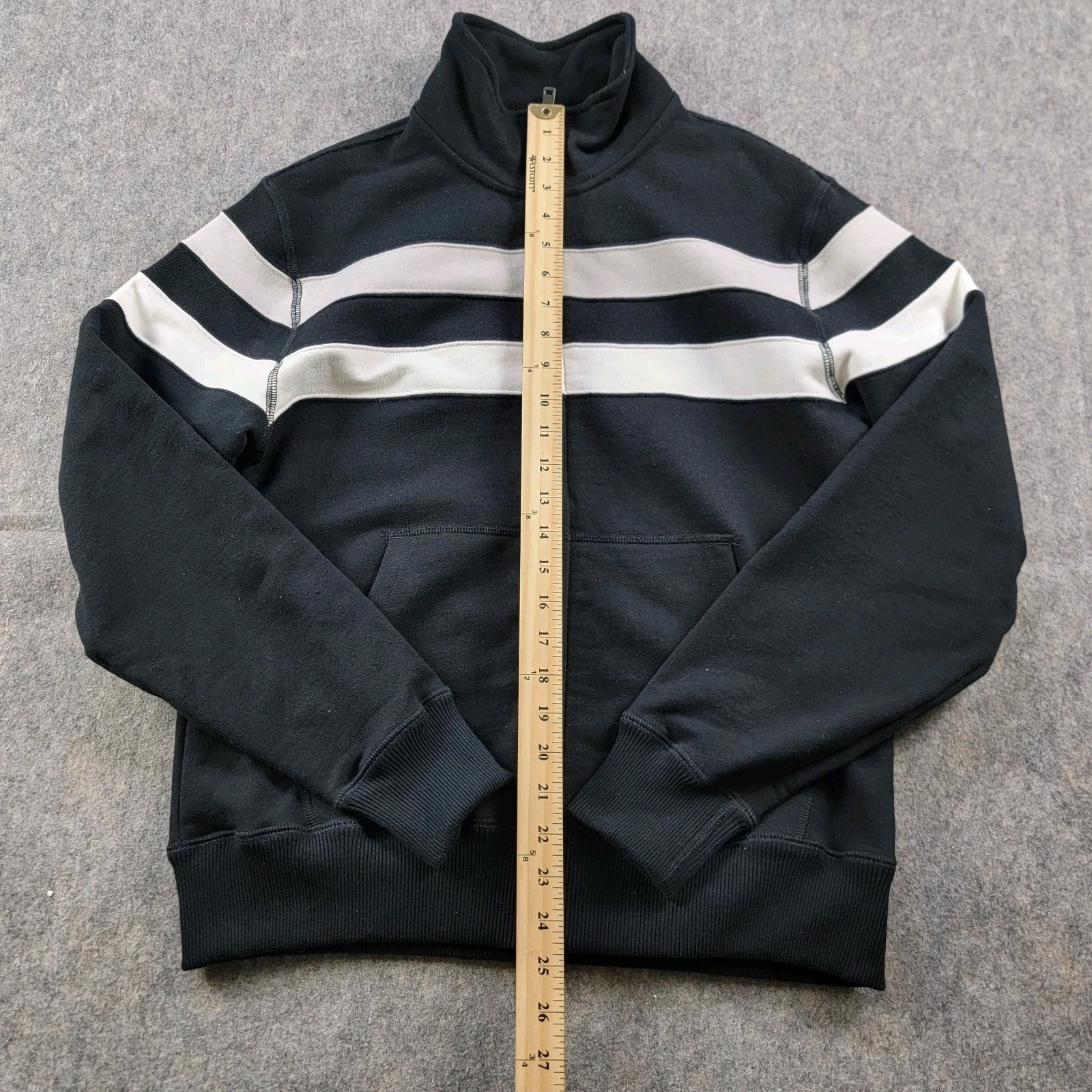 Todd Snyder x Champion Striped Full Zip Sweatshirt size XS Black NWT $268 image 7
