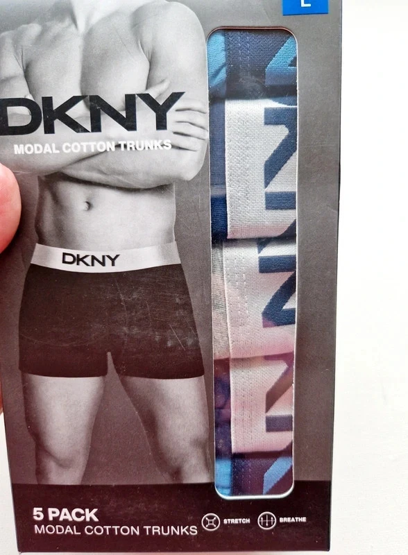 Paquete de 5 calzoncillos boxer de algodón modal DKNY para hombre talla L Foto 3 de 4