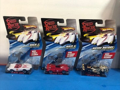 Hot Wheels Speed Racer Car Lot of 3 w/ Movie Accessories, Sealed Mach 4 5 Musha