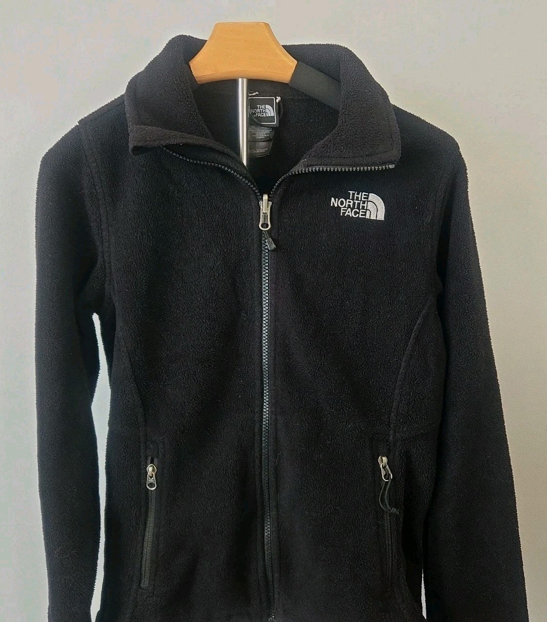 The North Face Women’s Small Black Full Zip Fleece Jacket Coat Logo Embroidered