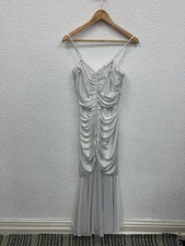 John Charles Size 14 Dress Ruched Fishtail Vintage 80s Evening Gown Cocktail