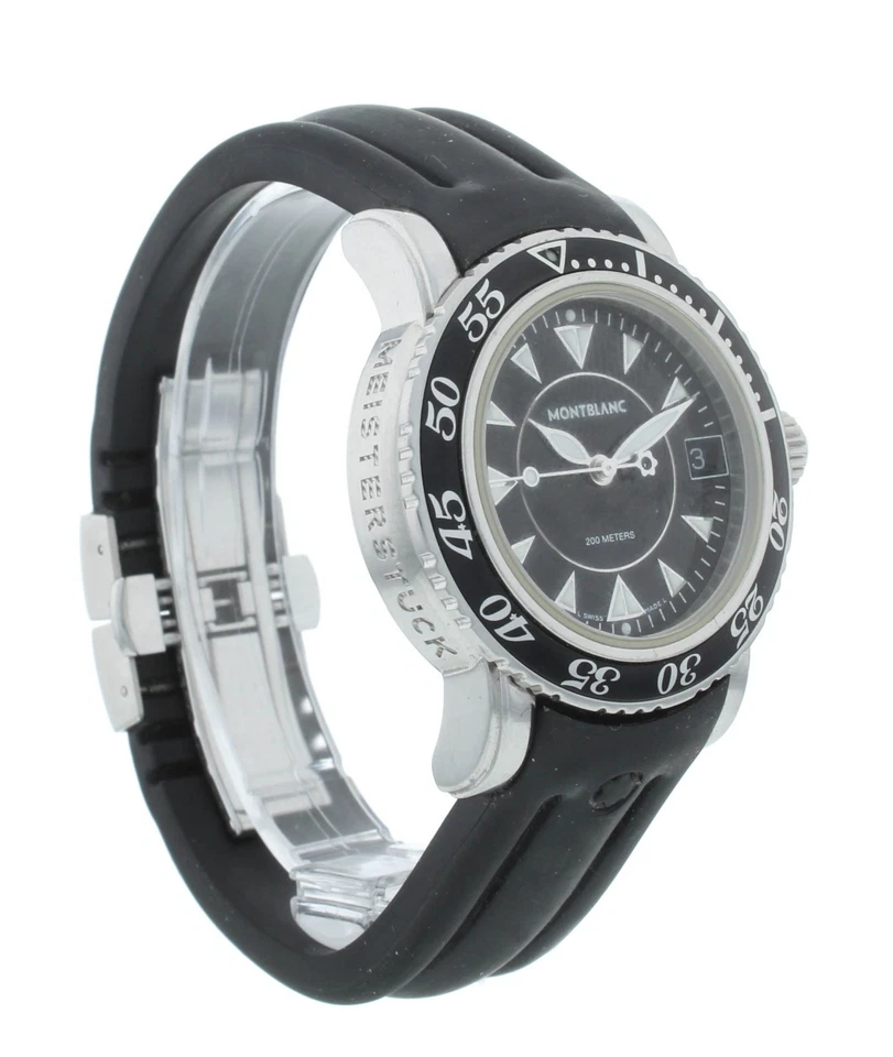 Reloj Montblanc Meisterstuck 34 mm cuarzo esfera negra acero inoxidable para dama 7036 Foto 2 de 4