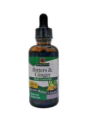 Nature's Answer Bitters and Ginger Digestive Extract Alcohol Free 2oz EXP 10/27