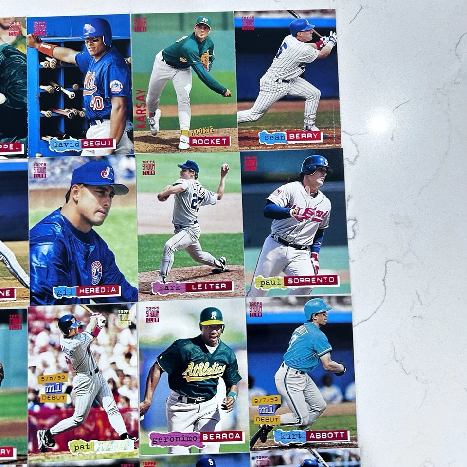 Lote de 25 tarjetas de béisbol Topps Stadium Club 1994 estrellas David Wells Al Leiter Foto 3 de 4