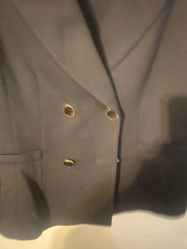 St John Caviar Ladies Blazer SZ 10 Black Buttons Double Breasted - Image 2 of 4