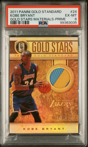 2011 PANINI GOLD STANDARD GOLD STARS MATERIALS PRIME #24 KOBE BRYANT 12/15 PSA 6