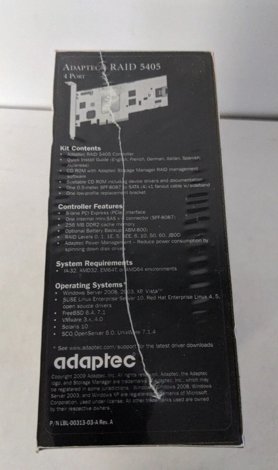 ADAPTEC RAID WITH POWER MANAGEMENT ASR-5405 RoHS KIT - Image 2 of 4