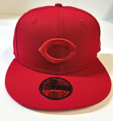 Cincinnati Reds NE MLB Red On Red Fitted Hat~ Red