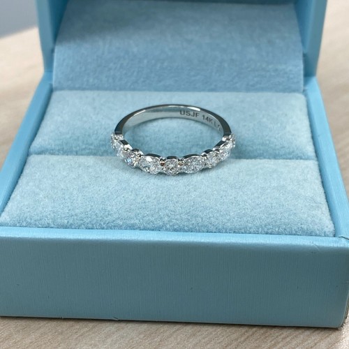 1,20 Ct coupe ronde et ovale alternée laboratoire cultivé diamant bracelet de mariage or 14 carats - Photo 10 sur 10