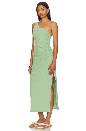 Seafolly Second Wave One Shoulder Midi Dress in Palm Green Size Large MSRP $108 - Picture 3 of 4
