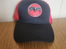 Bacardi Red  Black Bat Logo Snapback Mesh Trucker Baseball Hat Rum Bacardi Flow