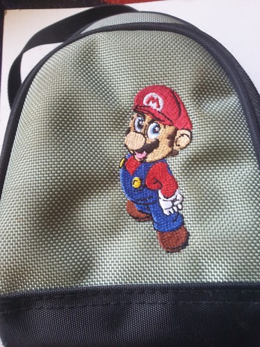 Vintage Nintendo Super Mario Bros Case Mini Backpack Grey GameBoy DS Free Post - Picture 2 of 9