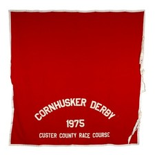 1975 Nebraska Cornhusker Derby Horse Race Winner Circle Cooler Prize Blanket 86"