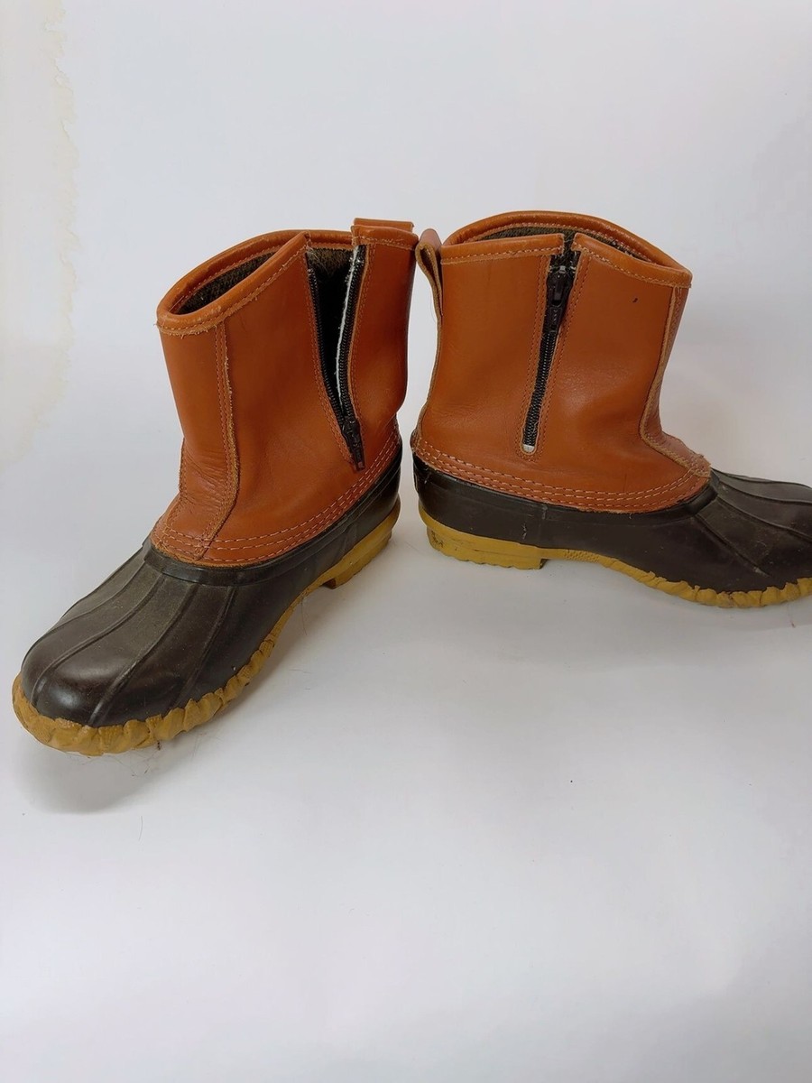 Cabelas Mens 9 Leather Rubber Duck Boots Brown Black 82-0017 Steel Shank 11 Inch s-l400.jpg main image 4