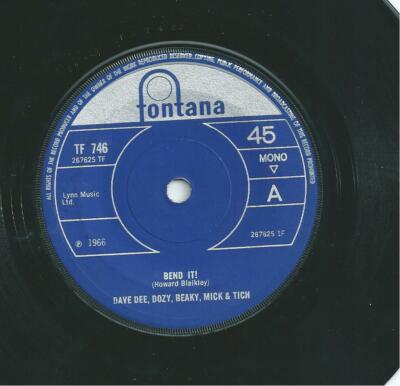  Dave Dee Dozy Beaky Mick & tich Bend it 1st pressing 1960's Vinyl record 45 rpm