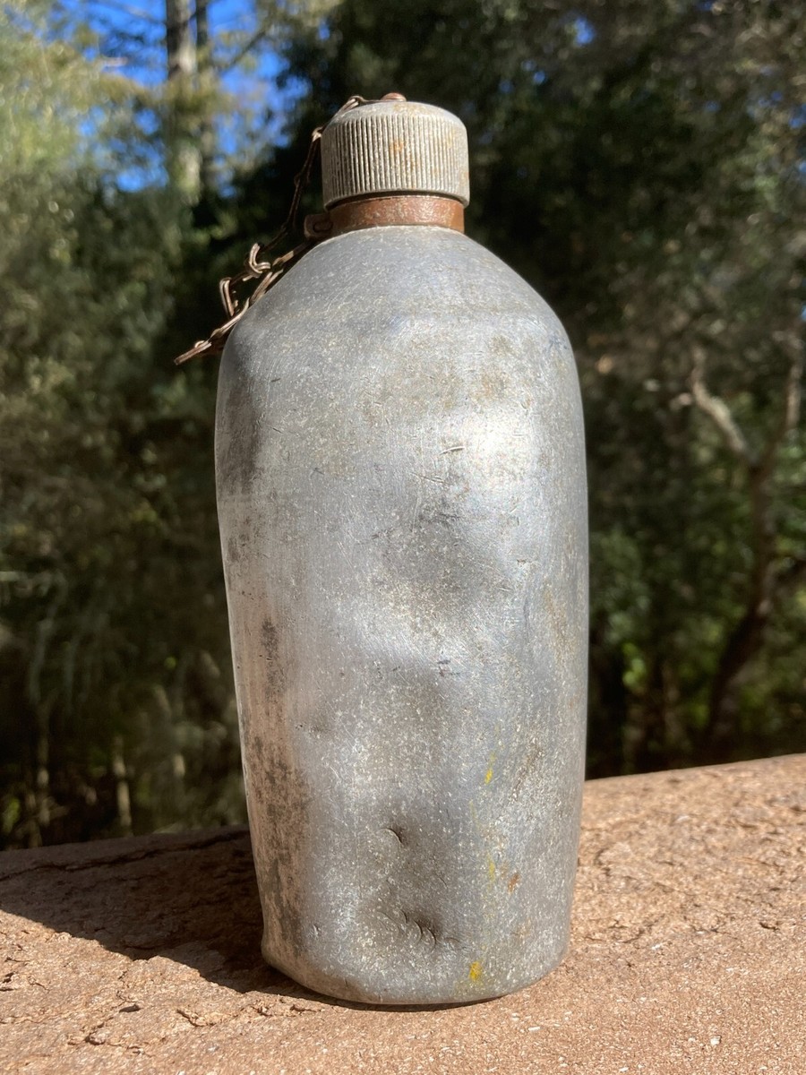 Pre-WW1 US Army Military M1910 Canteen Spun Aluminum Field