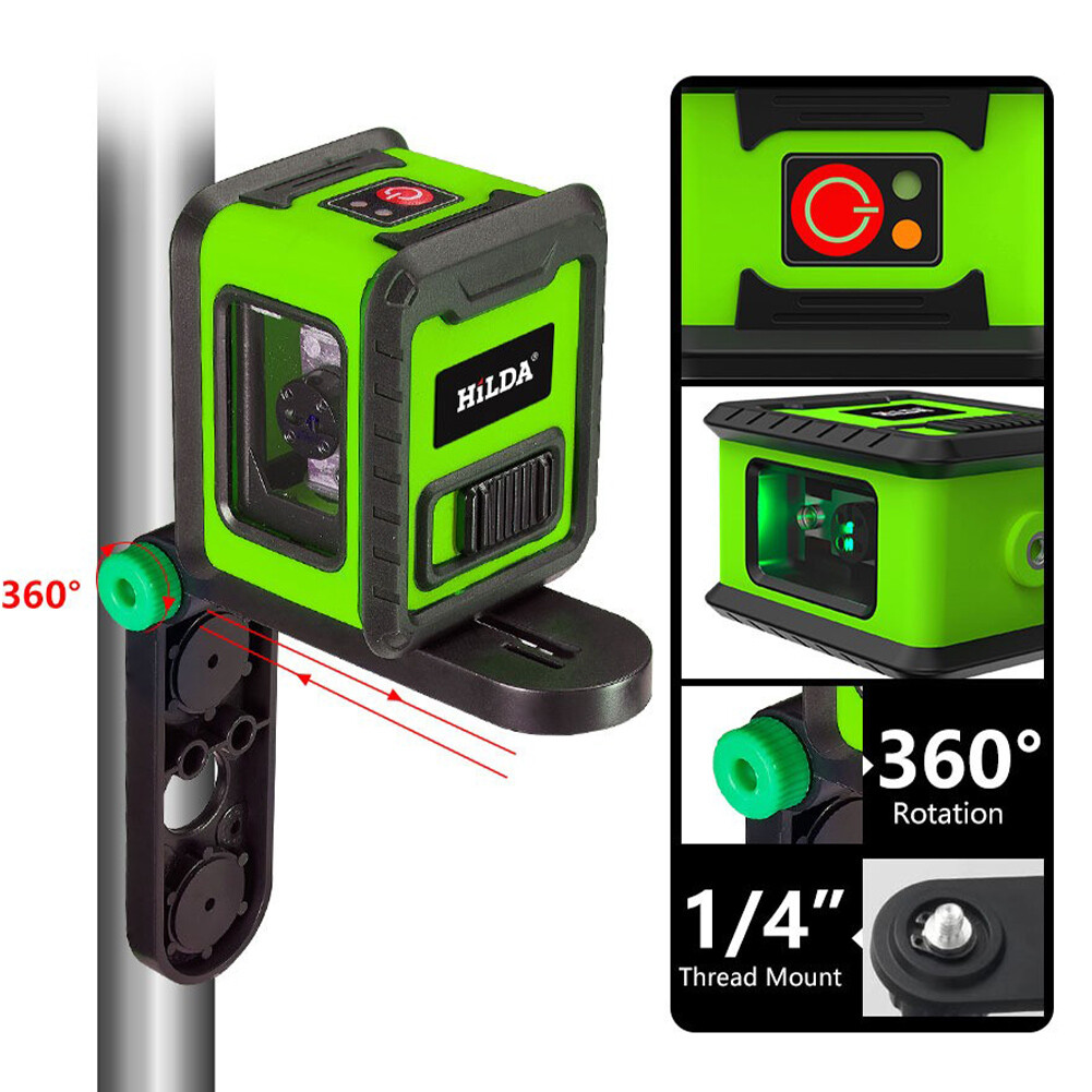 2 Lines Green Laser Level Self-leveling Laser Horizontal Vertical Leveling Tool