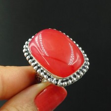 Natural Moss Agate Cushion Gemstone 925 Sterling Silver Proposal Women's Ring