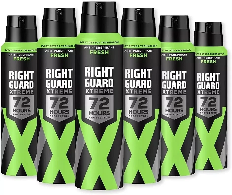 Right Guard Anti-Perspirant Deodorant Aerosol Xtreme Fresh 150ml x 6
