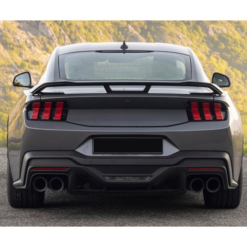 Alerón trasero estilo caballo oscuro para Ford Mustang 2024~25 con solapa de camilla negro brillante - Imagen 2 de 15