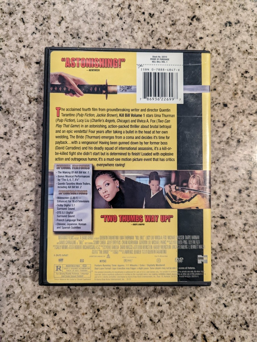 Kill Bill, Vol. 1 Quentin Tarantino (dir) Uma Thurman Michael 